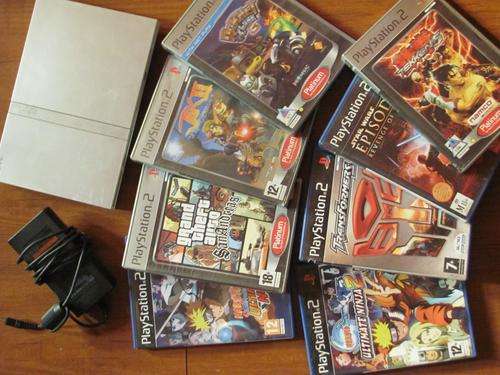SONY PLAYSTATION 2 WITH 8 GAMES