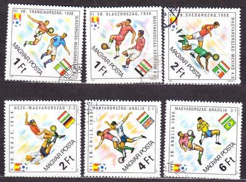 6 BEAUTIFUL THEMATIC STAMPS - SOCCER - HUNGARY
