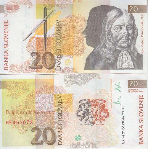 SLOVENIA 20 TOLARJEV 2003 P 12 UNC