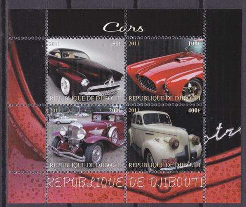 BEAUTIFUL THEMATIC MINI SHEET - CARS - DJIBOUTI 2011