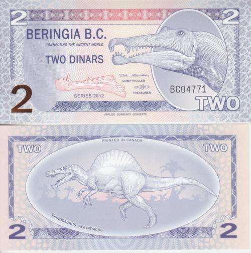 BERINGIA B.C. 2 D 2012 DINOSAURS POLYMER P NEW UNC