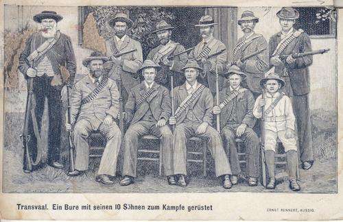 ANGLO BOER WAR - BOER AND HIS 10 SONS IN ARMS
