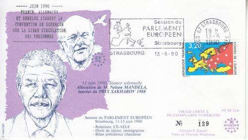 FRENCH FDC 1990 - NELSON MANDELA & F.W. DE KLERK /NOBEL PRIZE.