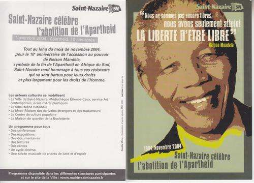 ABOLISHMENT OF APARTHEID WITH PICTURE OF NELSON MANDELA - FRENCH POSTCARD