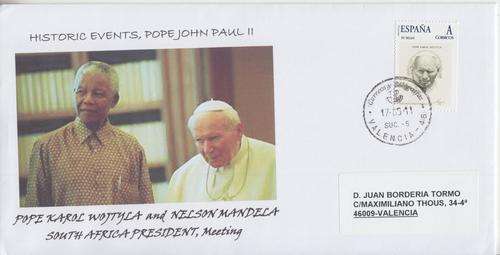 SPAIN FDC 2011 - NELSON MANDELA & POPE JOHN PAUL II