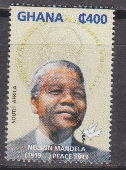 BEAUTIFUL THEMATIC STAMP - NELSON MANDELA 1993 NOBEL PEACE PRIZE - GHANA - MNH