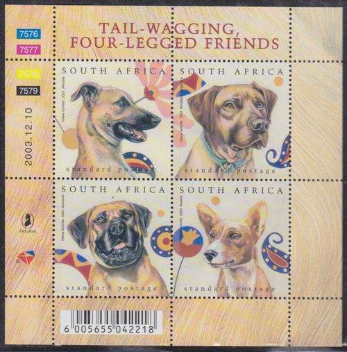 SOUTH AFRICA MINIATURE SHEET 2003 - DOGS - MNH