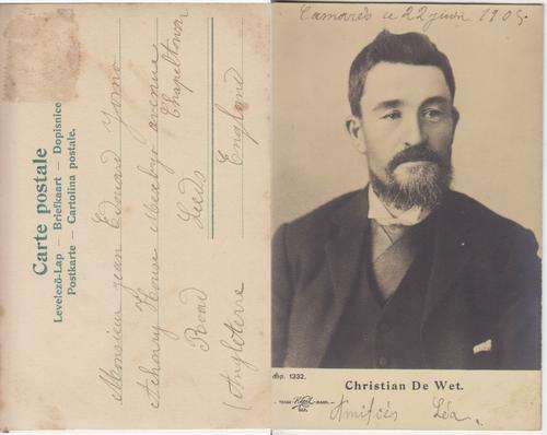 ANGLO BOER WAR - GENERAL CHRISTIAAN DE WET