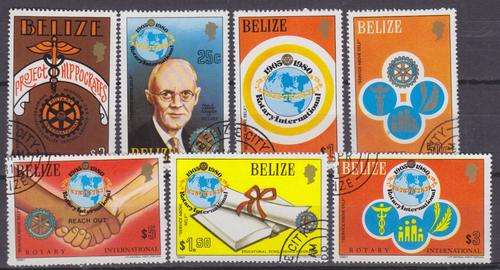 7 BEAUTIFUL THEMATIC STAMPS 1980 - ROTARY 75 TH ANNIVERSARY - BELIZE