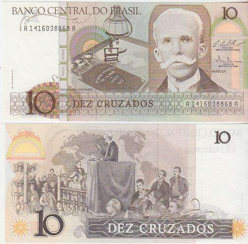 BRAZIL 10 CRUZADOS 1986 P209 UNC