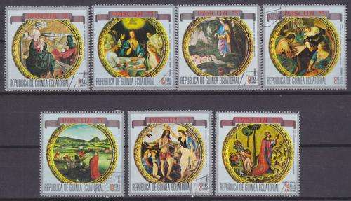 7 BEAUTIFUL THEMATIC STAMPS - CHRISTMAS 1973 - EQUATORIAL GUINEA