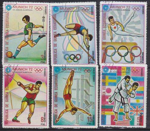 6 BEAUTIFUL THEMATIC STAMPS - OLYMPIC GAMES 1972 - EQUATORIAL GUINEA