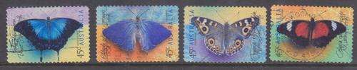 4 AUSTRALIA STAMPS - BUTTERFLIES - USED