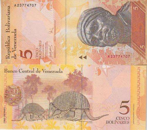 VENEZUELA 5 BOLIVARES 2008 P 89 UNC