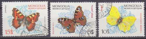 3 BEAUTIFUL THEMATIC STAMPS - BUTTERFLIES - MONGOLIA