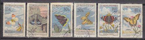 6 BEAUTIFUL THEMATIC STAMPS - BUTTERFLIES - CZECHOSLOVAKIA