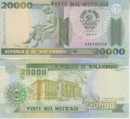 MOZAMBIQUE 20000 Meticais 1999 P-140 UNC