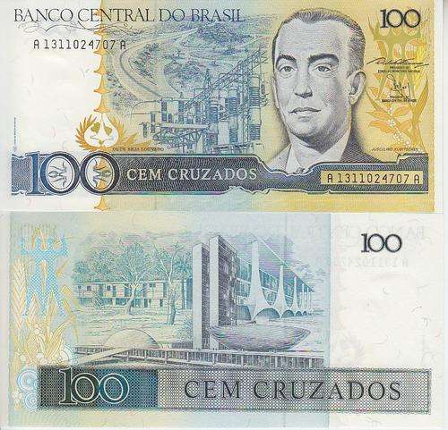 BRAZIL 100 CRUZ. 1987 P 211 UNC