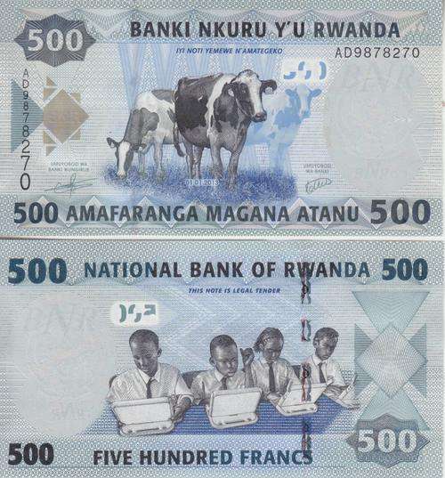 RWANDA 500 FRANCS 2013 SIGN 23 P NEW DESIGN UNC