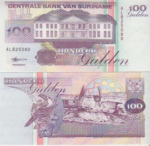 SURINAME 100 GULDEN 1998 P 139 UNC