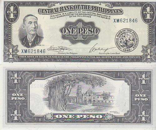 PHILIPPINES 1 PESO 1949 P 133 SIGN 7 UNC