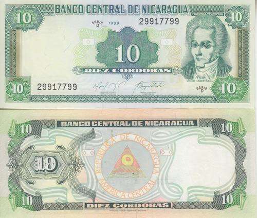 NICARAGUA 10 CORDOBAS 1999 P 181 UNC