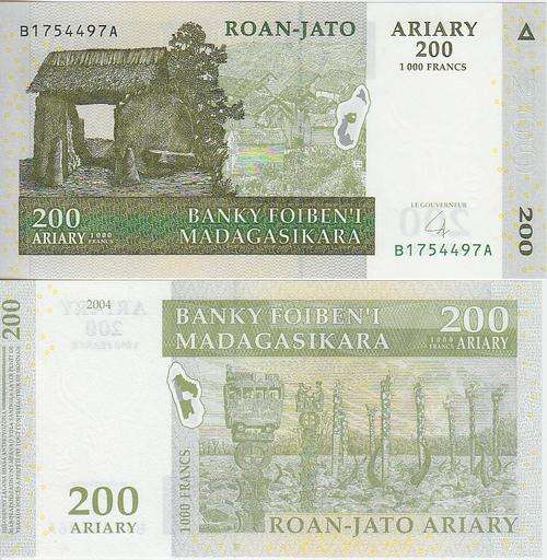 MADAGASCAR 200 ARIARY 2004 P 87 UNC