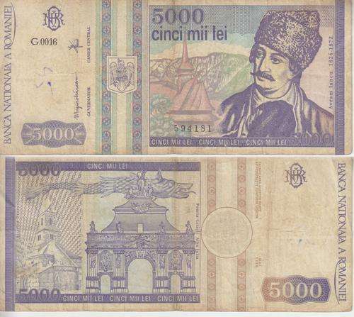 Romania 5000 Lei 1993 P104 VF