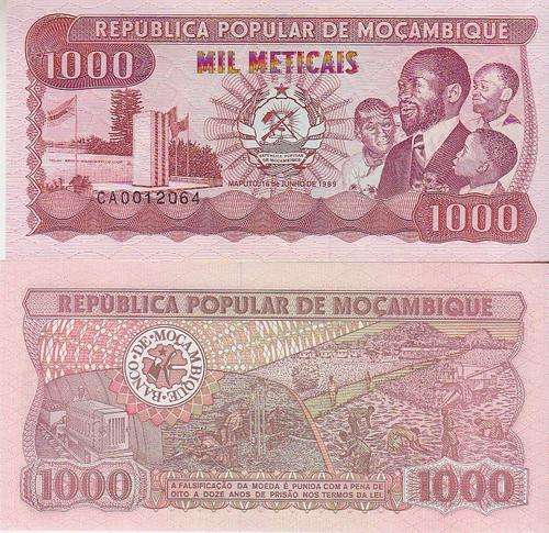 MOZAMBIQUE 1000 METICAIS 1989 P 132 UNC
