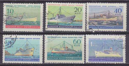 BEAUTIFUL! RUSSIA 1959 COMPLETE SET OF 6 - SHIPS - SCOTT.CAT.2181-2186