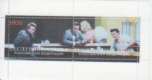BEAUTIFUL THEMATIC MINISHEET - JAMES DEAN, MARILYN MONROE, ELVIS TEC - RUSSIAN STATES