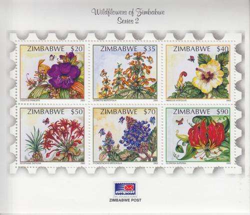 BEAUTIFUL THEMATIC SHEET - WILDFLOWERS OF ZIMBABWE - SERIES 2 - ZIMBABWE