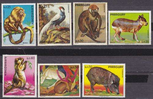 7 BEAUTIFUL THEMATIC STAMPS - WILDLIFE - PARAGUAY