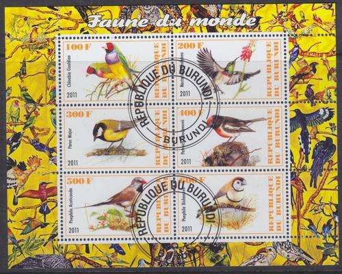 BEAUTIFUL THEMATIC MINISHEET - BIRDS - BURUNDI 2011