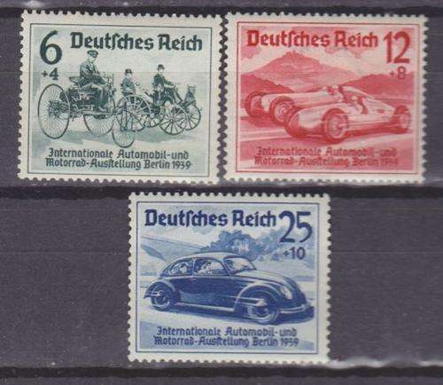 3 WORLD WAR II  STAMPS - GERMANY - DEUTSCHES REICH - TRANSPORT - INCLUDING VOLKSWAGEN