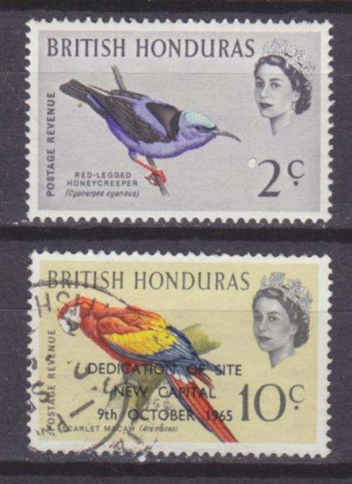 2 BEAUTIFUL THEMATIC STAMPS - BIRDS - BRITISH HONDURAS