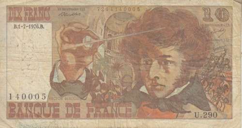 FRANCE 10 FRANCS BERLOIZ 1972-1978 P150 F