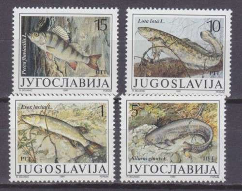 4 BEAUTIFUL THEMATIC STAMPS - FISH - YUGOSLAVIA MNH