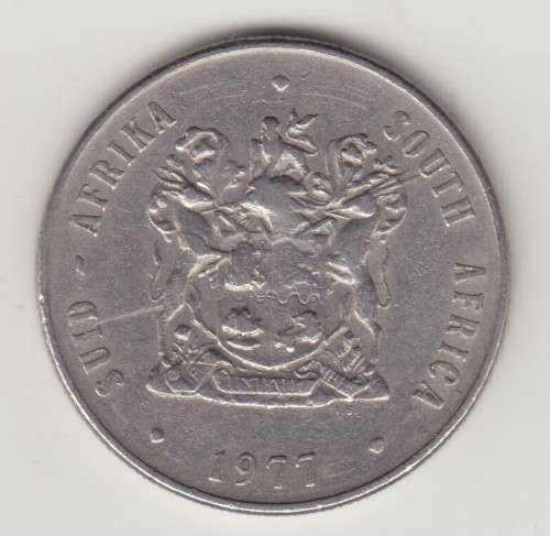 1977 ONE RAND COAT OF ARMS (R1) COIN {NICKEL)
