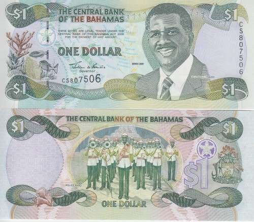 BAHAMAS ONE DOLLAR P69 2001 UNC