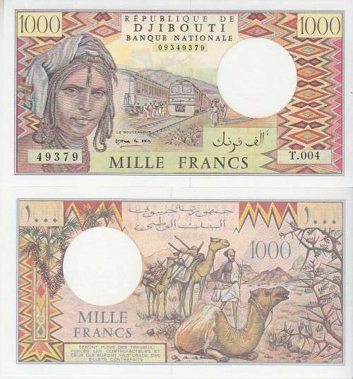 DJIBOUTI 1000 FRANCS 1991 P 37 CAMEL UNC