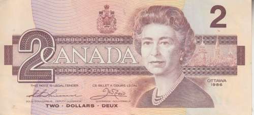 CANADA 2 DOLLARS 1986 P94B VF