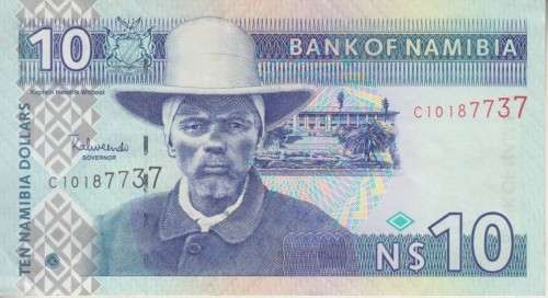 NAMIBIA 10 DOLLARS 1997 SIGN 3 P4 F