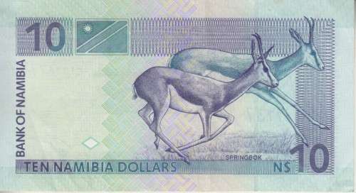NAMIBIA 10 DOLLARS 1997 SIGN 3 P4 F