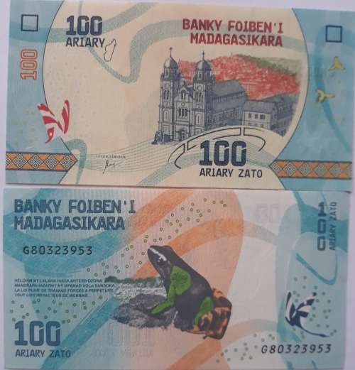 MADAGASCAR 100 ARIARY 2017 P NEW UNC