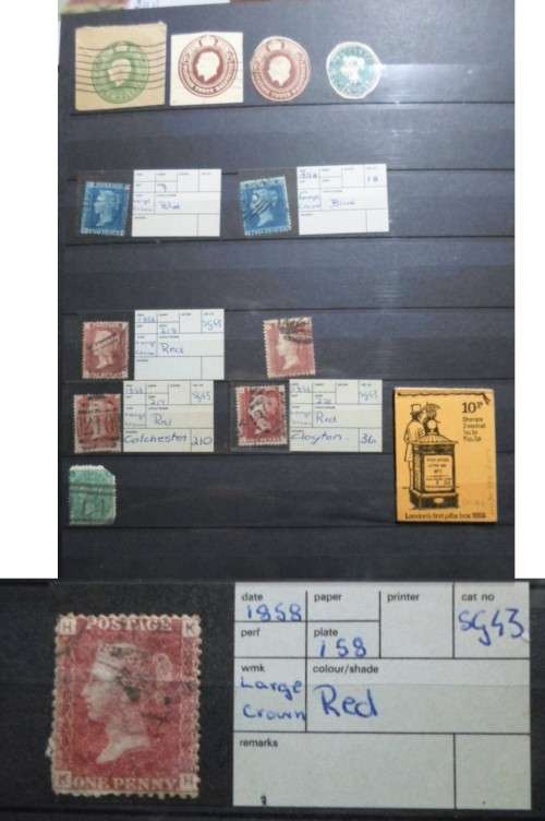 EARLY GREAT BRITAIN STAMPS IN BEAUTIFUL STOCK ALBUM - PENNY REDS, PENNY BLUES ETC
