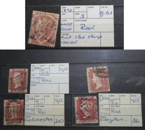 EARLY GREAT BRITAIN STAMPS IN BEAUTIFUL STOCK ALBUM - PENNY REDS, PENNY BLUES ETC