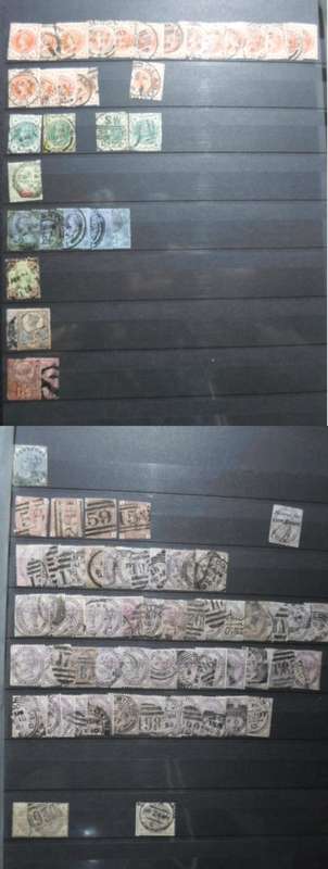 EARLY GREAT BRITAIN STAMPS IN BEAUTIFUL STOCK ALBUM - PENNY REDS, PENNY BLUES ETC