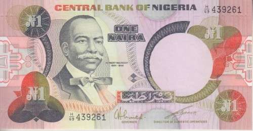 NIGERIA 1 NAIRA 1984 P 23 UNC
