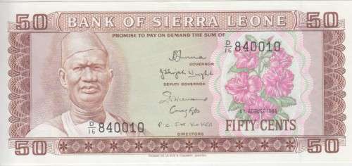 SIERRA LEONE 50 CENTS 1984 P4e UNC